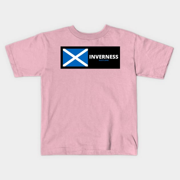 Inverness City with Scottish Flag Kids T-Shirt by aybe7elf